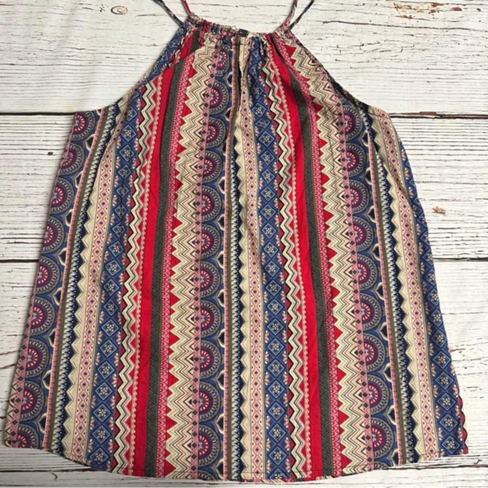 Roper Halter Tank Top Aztec Tribal Boho
